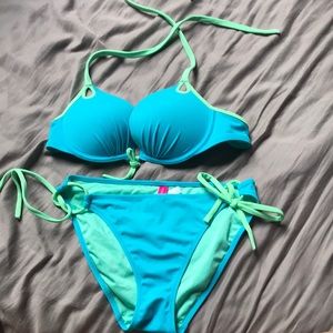 34C Victoria secret royal blue/green swim bikini